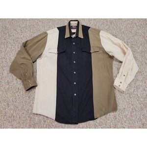 Vintage Roper Sport Shirt Men Large USA Made‎ Button Up Rodeo Western Cowboy